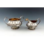 A George IV silver cream jug and sugar bowl, by George Burrows and Richard Pearce, London 1826,