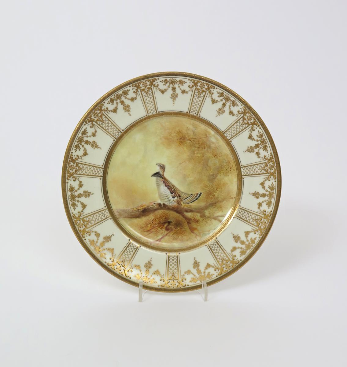 A Royal Doulton cabinet plate, late 19th/early 20th century, painted by Joseph Birbeck Senior,