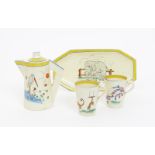 A rare Kiddies Ware hot-chocolate service designed by Joan Shorter, for Clarice Cliff, printed and