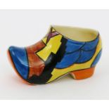 'Sunray' a Clarice Cliff Bizarre Clog, painted in colours printed factory mark, 13cm. wide