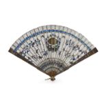 A CHINESE SILVER FILIGREE AND ENAMEL BRISE FAN 1ST HALF 19TH CENTURY Delicately decorated with