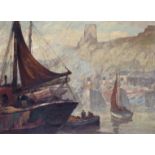 ‡ Cyril Walduck Edwards (1902-1982) Fishing boats in harbour Signed Oil on canvas 50 x 63cm  ++