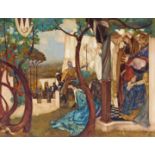 ‡ Sir William Russell Flint P.R.W.S., R.A. (1880-1969) The Departing of the Knights from Le Morte