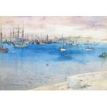 ‡ Alexander N. Paterson (1862-1947) Boats at anchor in a harbour, possibly Wick, Scotland Signed