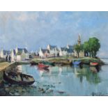 ‡ Henri Milloch (French 1898-1979) Saint-Cado, Brittany France Signed Oil on board 33 x 41cm  ++Good