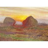 Sir George Clausen R.A. (1852-1944) Sunset Signed, also signed and titled verso Oil on canvas 30.5 x