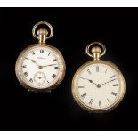 A Swiss 18k gold keyless lever watch, signed W. Lockwood, Victoria Lane, Huddersfield, in a