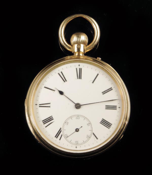 An 18ct gold keyless lever watch, signed Gabriel, 24 Bishopsgate St, Within & 28 Gracechurch Street,