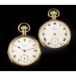 A 9ct gold keyless lever watch by Waltham, the 17 jewel damascened nickel P.S. Bartlett movement