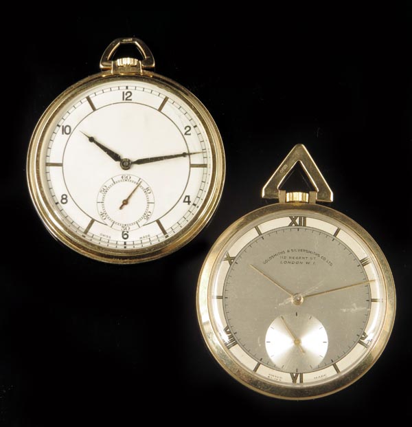 A 9ct gold dress watch, silvered dial, damascened nickel movement signed Tavannes Watch Co, no.