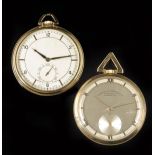 A 9ct gold dress watch, silvered dial, damascened nickel movement signed Tavannes Watch Co, no.