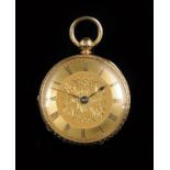 An 18ct gold lever watch, signed Ollivant & Bolsford, Exchange St, Manchester, no. 20873, engraved