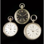 A Swiss silver centre seconds chronograph, the dial signed J.H. Steward Ltd, Strand, London,