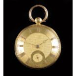 An 18ct gold lever watch, signed F.B. Adams & Sons, St. John's Square, London, no. 60210, plain gold