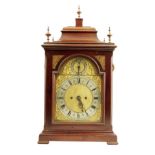 A striking mahogany bracket clock, the 8 inch brass dial signed Desbois, London on the silvered