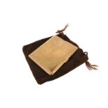 A 9ct gold rectangular cigarette case, engraved with geometric pattern overall and initials WK,