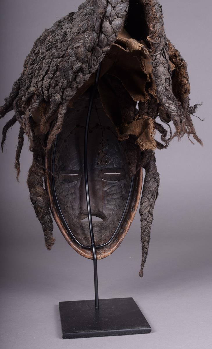 A Dan mask, Ivory Coast, with pronounced lips and scarifications,  slit eyes with kaolin, with an - Image 4 of 4