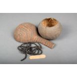 An Oyapock River fibre bead necklace, French Guyana, with label inscribed Oyapouk, Guyana Francaise,