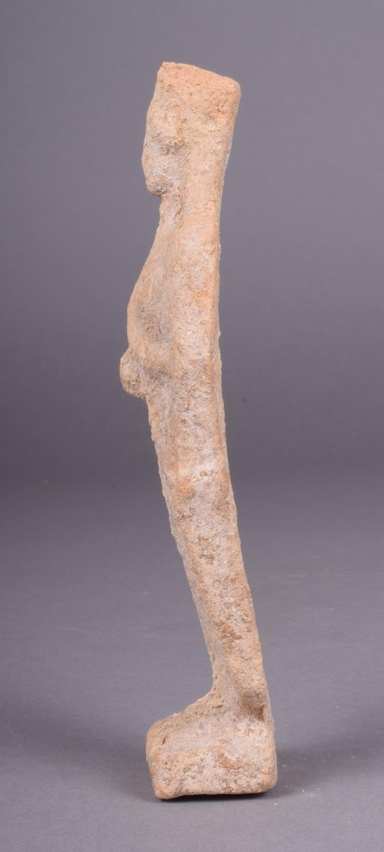 A Greek terracotta standing female, with headdress and robe, c. 5th century B.C., 15cm high. - Image 4 of 4