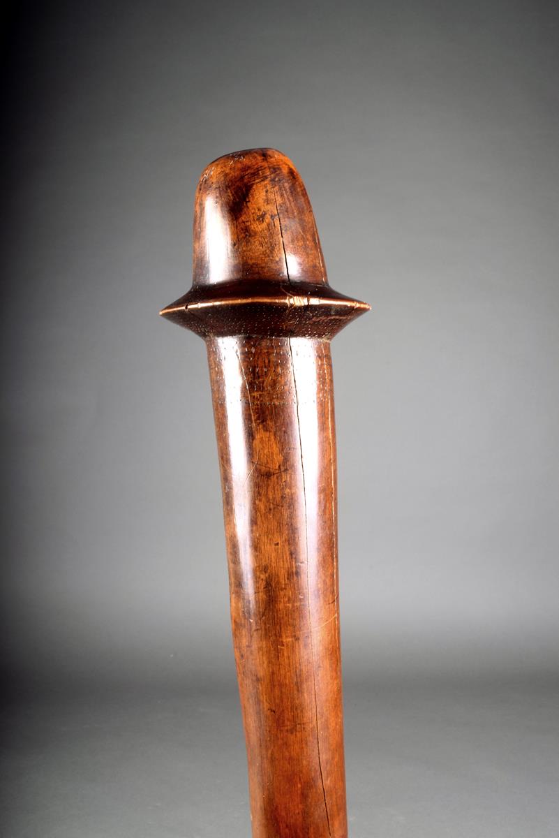 A New Caledonia war club, Kanak people, Melanesia, of phallic form with pricked decoration  under - Image 2 of 6