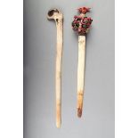 A Trobriand Islands lime spatula, Lobua Village, Kiriwina, Papua New Guinea, cassowary bone bound