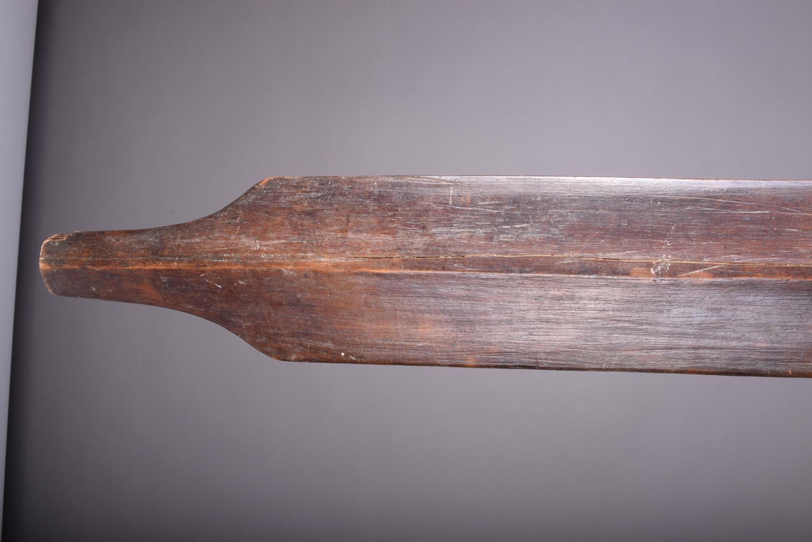 A Niue club, the leaf shaped blade with medial ridges and tapering tip, with a faceted pointed - Image 3 of 6