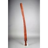 An Aboriginal rainforest sword club, of slightly curved form, the handle with incised linear