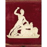 λ After Antonio Canova (Italian, 1757-1822). A 19th century carved ivory relief plaque of Theseus