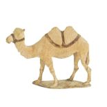 An 18th century Italian carved and painted pine model of a camel, with original finish, 23.7cm high,