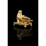A Regency gilt bronze perfume burner attributed to Vulliamy & Son, modelled with a cloaked bearded