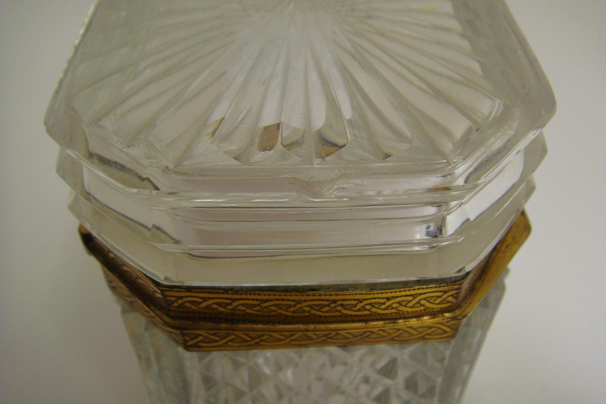 A French cut glass and gilt metal mounted casket, late 19th / early 20th century, 12.5cm high, 11. - Image 4 of 8