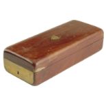 A 19th century mahogany and brass mounted Campaign officer's shaving case, the hinged lid with a