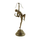 After Pierre Le Faguays (French, 1892-1962). A bronze figure of an Art Deco style female archer,