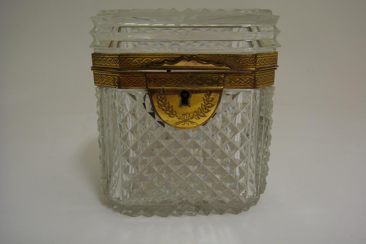 A French cut glass and gilt metal mounted casket, late 19th / early 20th century, 12.5cm high, 11. - Image 8 of 8