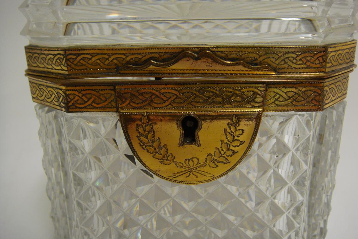 A French cut glass and gilt metal mounted casket, late 19th / early 20th century, 12.5cm high, 11. - Image 2 of 8