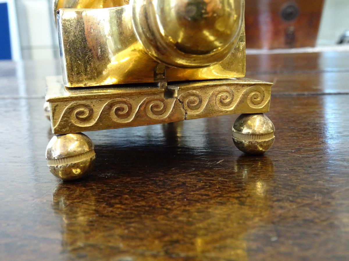 A Regency gilt bronze perfume burner attributed to Vulliamy & Son, modelled with a cloaked bearded - Image 8 of 11