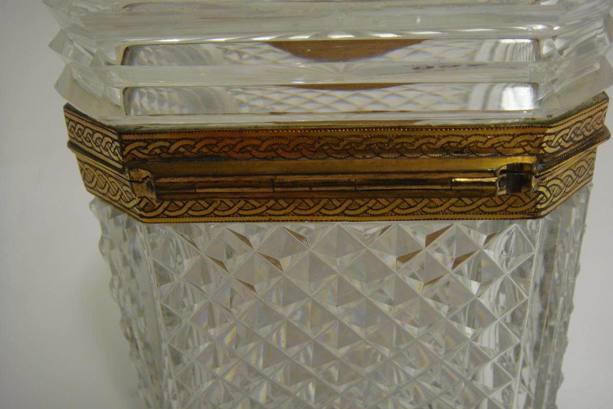 A French cut glass and gilt metal mounted casket, late 19th / early 20th century, 12.5cm high, 11. - Image 3 of 8