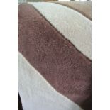 Two contemporary wool carpets, one in a beige colourway inset with suede panel, 180 x 120 cm, the