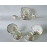 A six place Tuscan China six place Yuan pattern tea service with stylised floral decoration