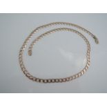 A 9ct gold flat curb-link necklace, 22g