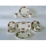 A collection of Royal Albert Old Country Roses pattern tea wares comprising three milk jugs, a sugar