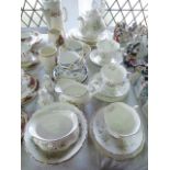 A collection of Royal Albert Howarth pattern tea wares comprising teapot, milk jug, sugar bowl, pair