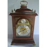 A mid-20th century German bracket clock in the 18th century style, the mahogany case enclosing a