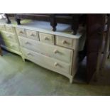 A Stag bedroom chest fitted with an arrangement of two long and four short drawers with later