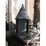 A reclaimed Boyle's patent industrial galvanised air pump ventilator/cowl with conical shaped roof