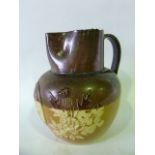 A Doulton Lambeth salt glazed stoneware jug commemorating the 1887 Victoria Golden Jubilee, with