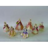 A collection of seven Royal Doulton figures comprising Debbie HN2400, Janet HN1537, Valerie