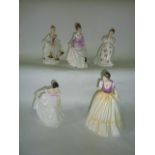 A collection of five Royal Doulton figures comprising Country Rose HN3221, Good Companion HN3608,