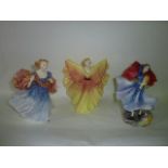 Three Royal Doulton figures comprising Celeste HN3322, Sophie HN3257 and Morning Breeze HN3313