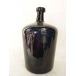 A substantial cobalt blue 18th century style glass bottle, the bowl of tapering cylindrical form